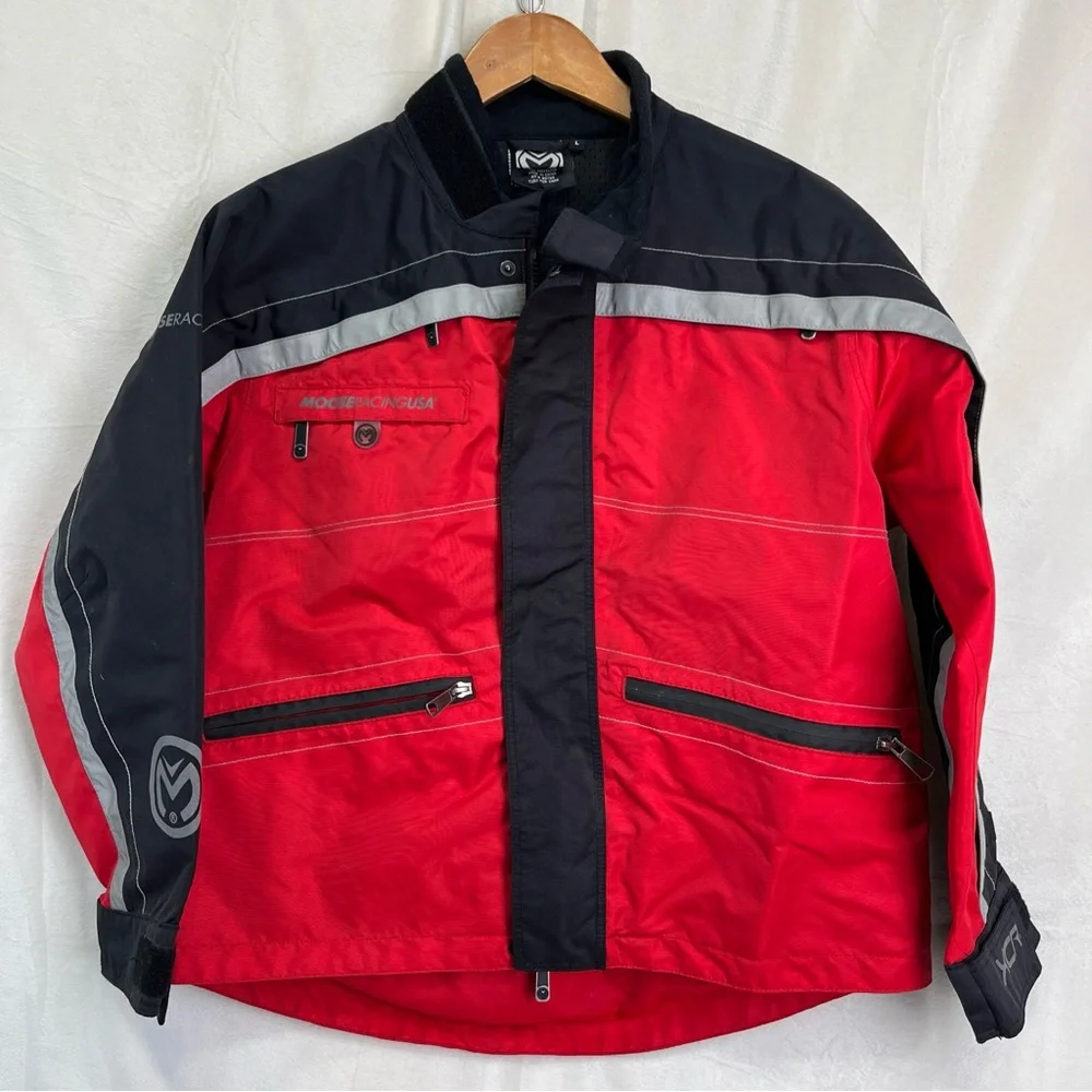 Vintage Moose XCR Racing USA Jacket Red Motorcycle Motocross Gear Youth Large